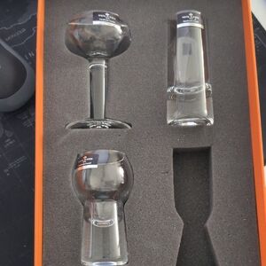 NWT Vista Alegre Clear Crystal Shot Glass Trio with Tall and Round Styles